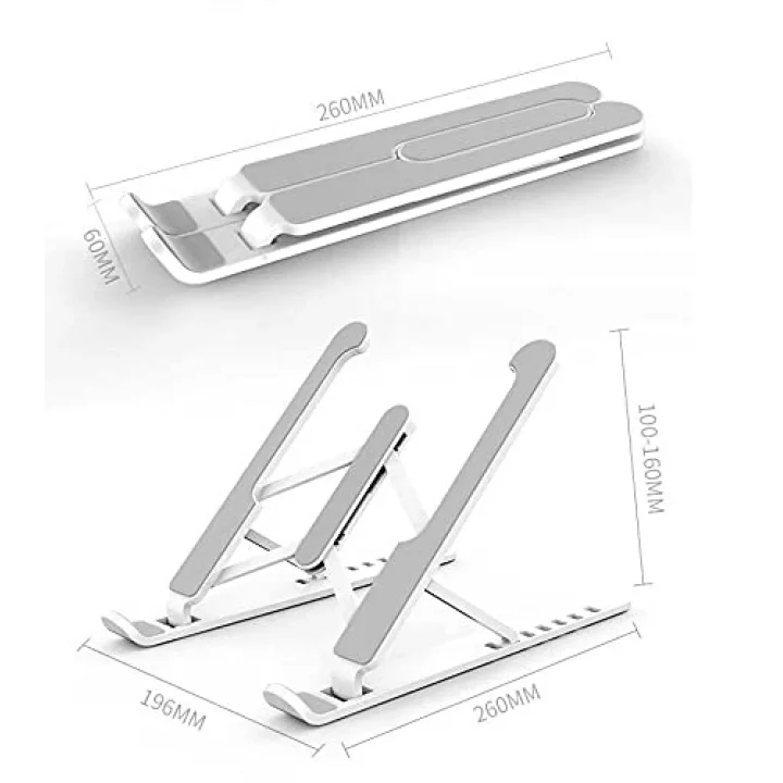 Laptop Standı Matebook Macbook Notebook Tablet Laptop Kademeli Yükseltici P1 Beyaz