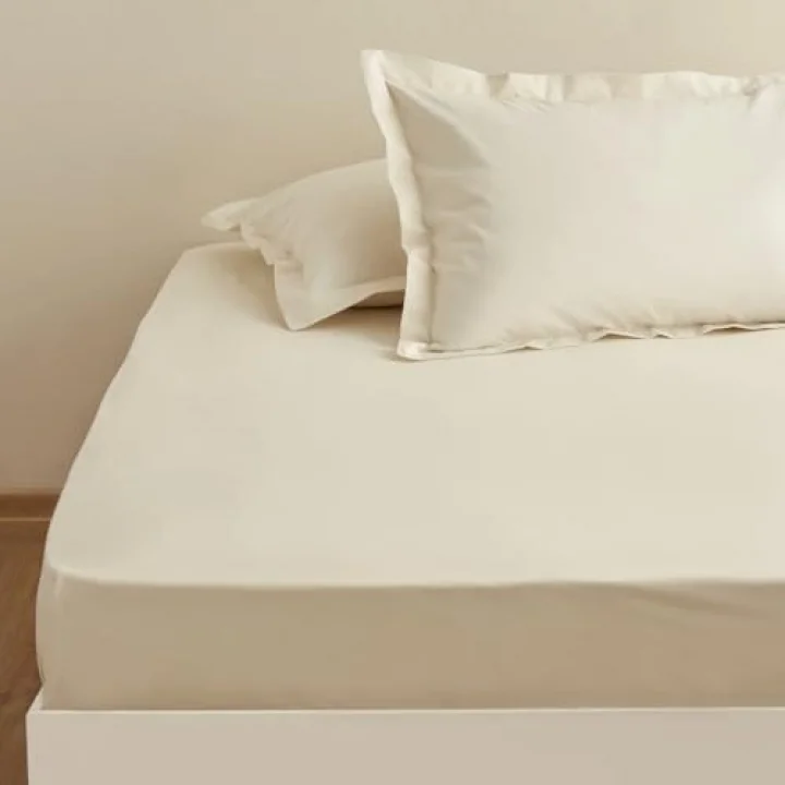 Lastikli Çarşaf Tek Kişilik Ekru
