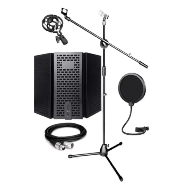LASTVOİCE PF-30X Mikrofon Standı Yalıtım Paneli XLR Kablo Pop Filter