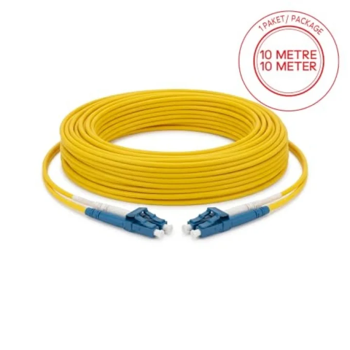 LC/UPC-LC/UPC Singlemode Dupleks 10 Metre Fiber Patch Cord