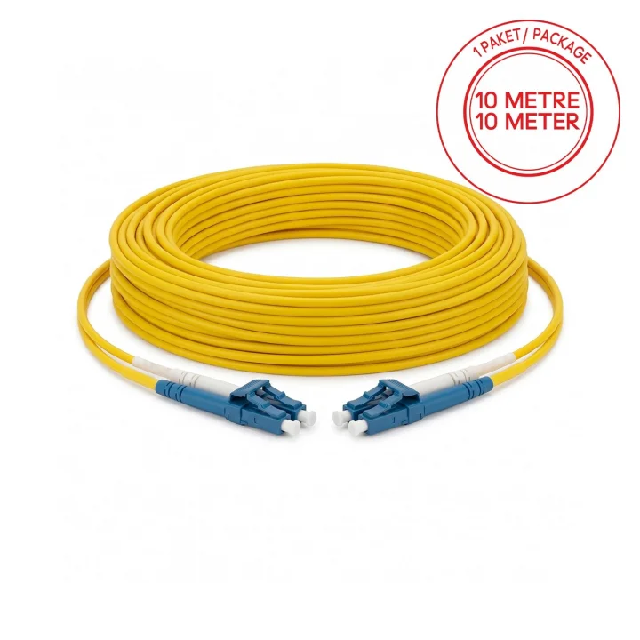 LC/UPC-LC/UPC Singlemode Dupleks 10 Metre Fiber Patch Cord