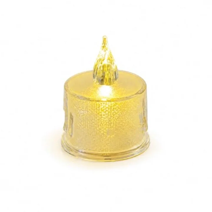 LED 3 Adet Dekoratif Mum Sarı Işık – Alev Efektli Tealight Gece Lambası