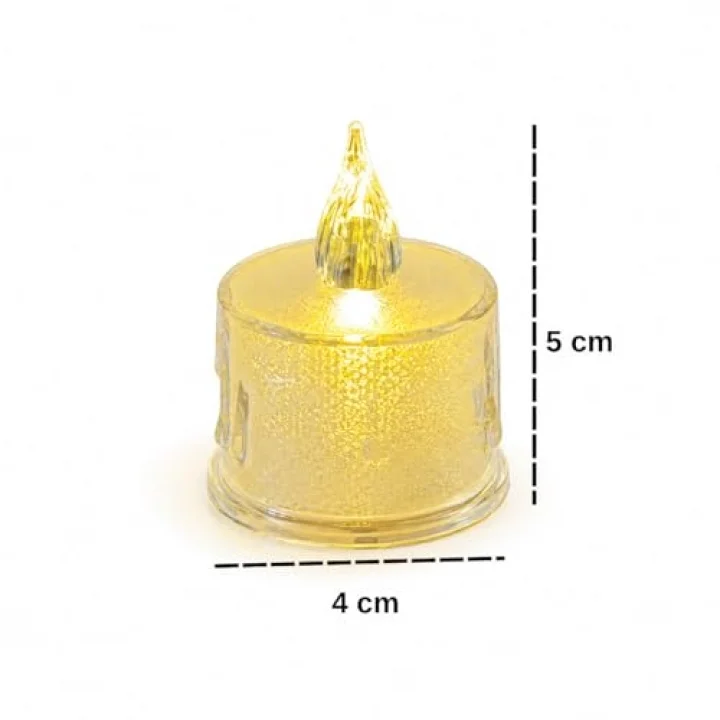 LED 3 Adet Dekoratif Mum Sarı Işık – Alev Efektli Tealight Gece Lambası