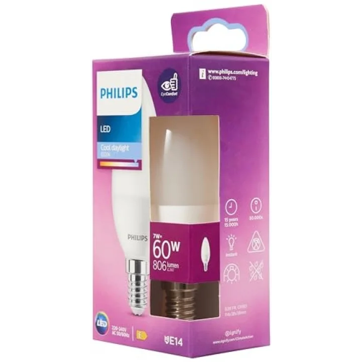 LED 60W B38 E14 Mum Tipi Beyaz Işık Dim Edilmez Ampul