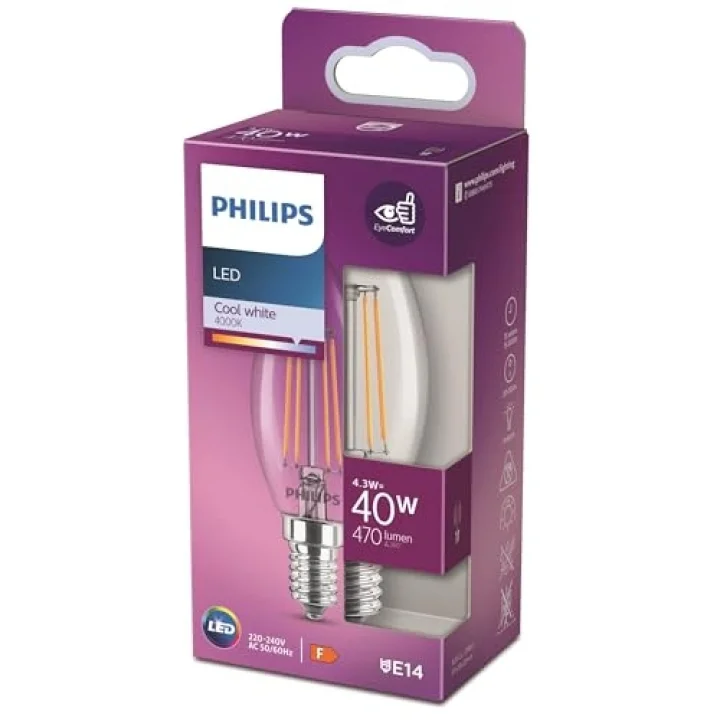 LED classic 40W B35 E14 Mum Tipi Beyaz Işık Dim Edilmez Filament LED Ampul