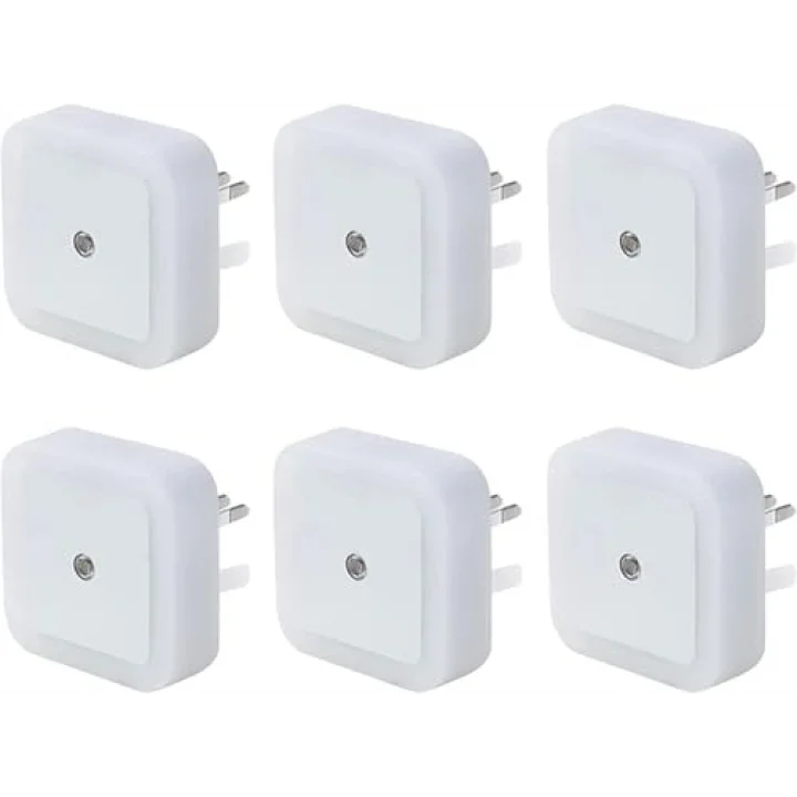 LED gece lambası, Duvara Takılan LED Gece Lambası, Alacakaranlık Sensörlü, 0.5w Gece Aydınlatması, Koridor, Merdiven, Mutfak, Banyo ve Yatak Odası İçin (6lı Paket)