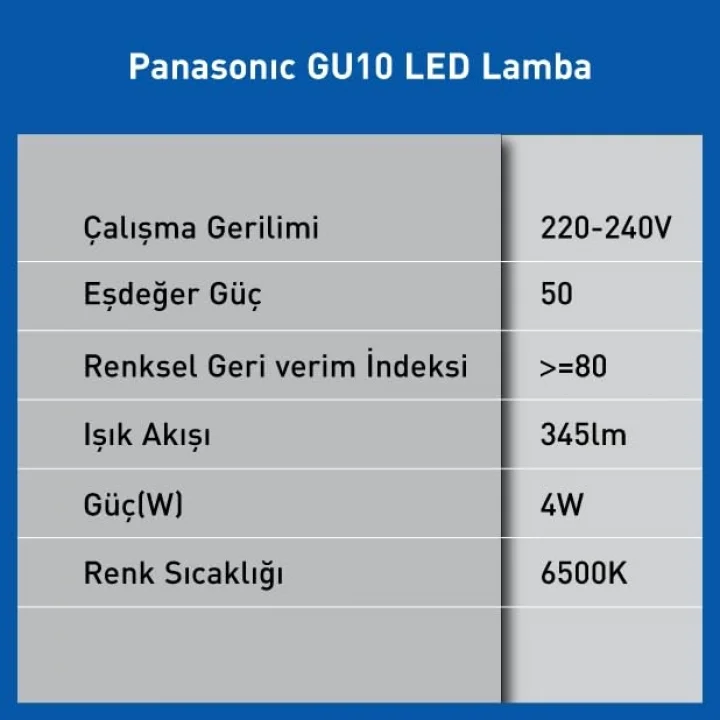 LED GU10 4W 345LM 6500K