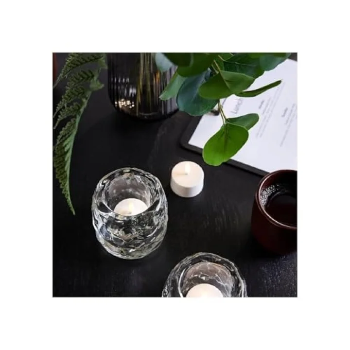 LEDli tealight mum, beyaz, şarj tepsili