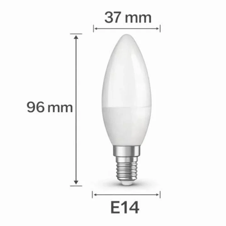 LED Mum Ampul 4.9W (40W Eşdeğer) E14 Duy 470 Lümen – Dekoratif LED Ampul – Dim Edilemez – Enerji Tasarruflu – Avize ve Aplik Uyumlu – 4’lü Paket