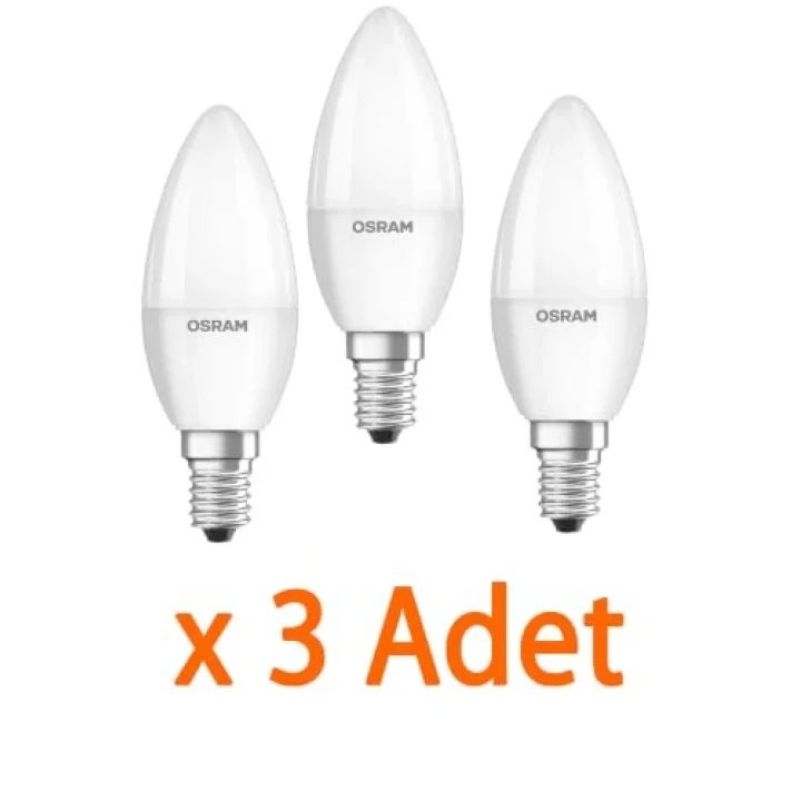 LED Mum Ampul E14, 7,5W ile 60W Aydınlatma, 806 Lümen, 4000K Günışığı, 11,5 cm, 3 Adet