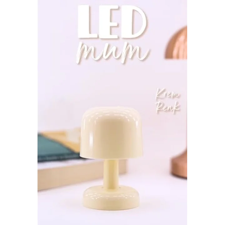 Led Mum İskandinav Tip Pil Dahil Dumansız Alev Ledli Yapay Dekoratif Mum Dekor Işığı PT427 (Krem)
