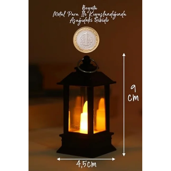 Led Mum Mini Dörtgen Tip Pil Dahil Dumansız Alev Ledli Yapay Dekoratif Mum Dekor Işığı PT434 (Siyah)