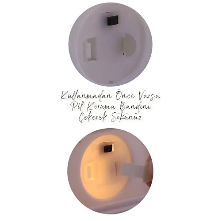 Led Mum Mini Dörtgen Tip Pil Dahil Dumansız Alev Ledli Yapay Dekoratif Mum Dekor Işığı PT434 (Siyah)
