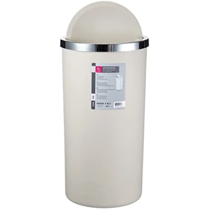 Lenox 35 lt Çöp Kovası, Kapaklı, 30 x 56 cm, Bej