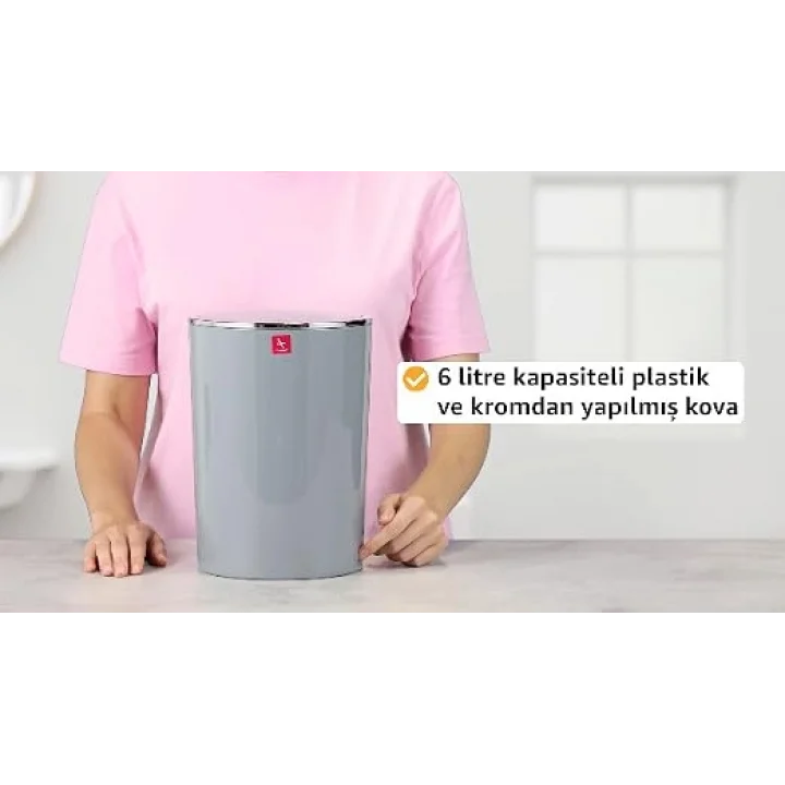 Lenox Çöp Kovası, Gri, 6 lt