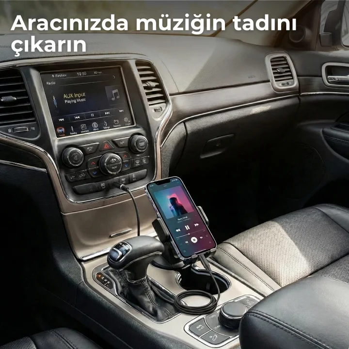 Lightning to 3.5mm Aux Ses Kablosu, 1 Metre, Apple iOS Uyumlu Dönüştürücü (Siyah)