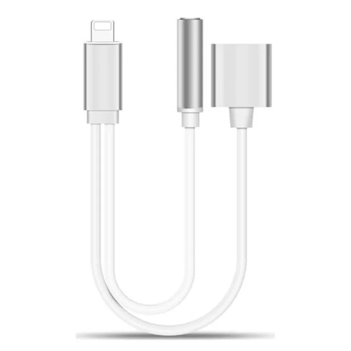 Lightning to 3.5mm Jack & Lightning Dönüştürücü | Çift Çıkış Adaptörü | Yüksek Ses Kalitesi ve Hızlı Şarj | Kulaklık Desteği | Şık ve Dayanıklı Tasarım