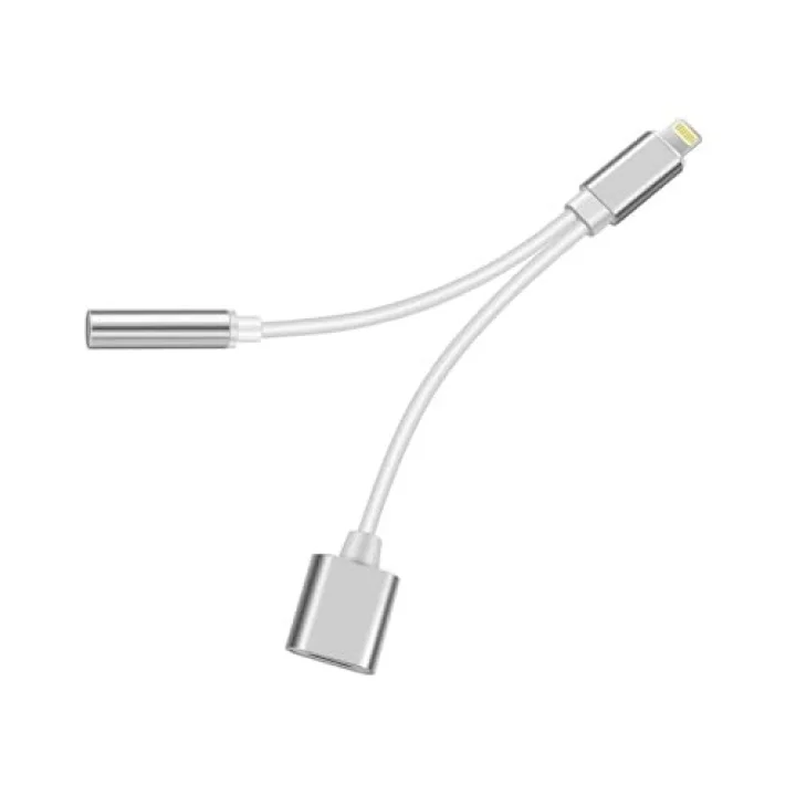 Lightning to 3.5mm Jack & Lightning Dönüştürücü | Çift Çıkış Adaptörü | Yüksek Ses Kalitesi ve Hızlı Şarj | Kulaklık Desteği | Şık ve Dayanıklı Tasarım