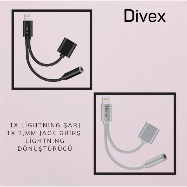Lightning to 3.5mm Jack & Lightning Dönüştürücü | Çift Çıkış Adaptörü | Yüksek Ses Kalitesi ve Hızlı Şarj | Kulaklık Desteği | Şık ve Dayanıklı Tasarım