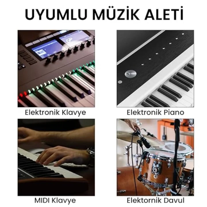 Lightning to MIDI USB-B iPhone iPad Uyumlu Müzik Enstrüman Kablosu