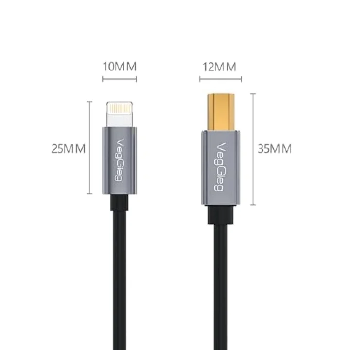 Lightning to MIDI USB-B iPhone iPad Uyumlu Müzik Enstrüman Kablosu