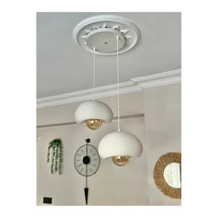 Limon 3D Desing 2 Li Sarkıt Avize Bohem Beton Görünüm Rustik E27 Modern Avize (E27 Ampul Dahildir.) YV-1-104