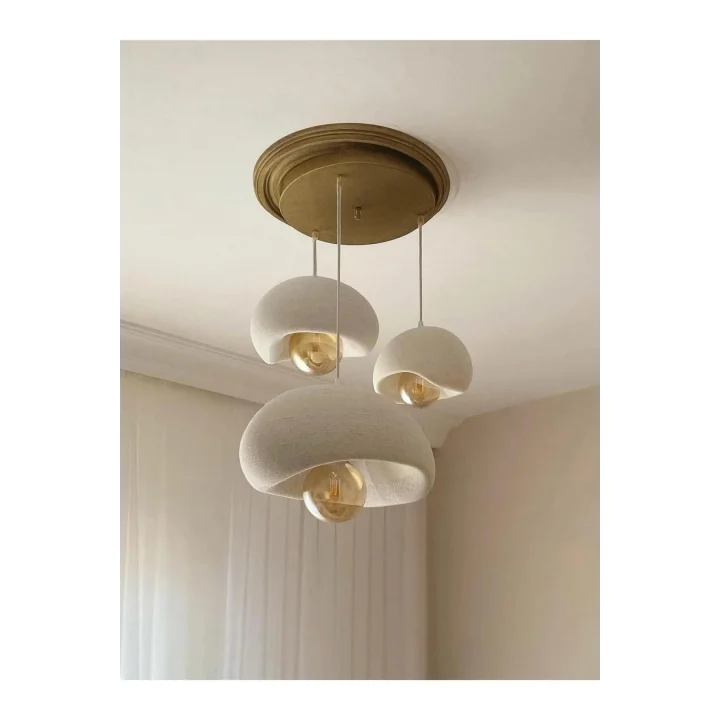 Limon 3D Desing 3 Lü Sarkıt Antrasit Avize Rustik 20-30-40 E27 Modern Avize Bohem Beton Görünüm (AMPUL HEDİYEDİR.!) YVR-B-40-102