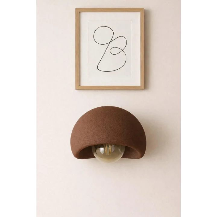 Limon 3D Desing Aplik Rustik E27 Modern Avize Bohem Beton Görünüm (E27 Ampul Dahildir.) BTN-APLK-1-KH