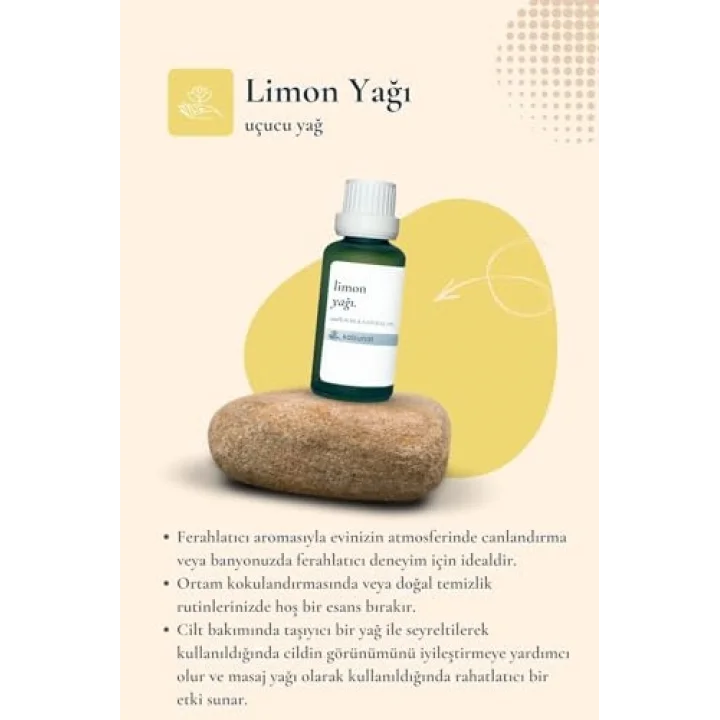 Limon Yağı 30 ml - Cilt Aydınlatıcı Bakım ve Aromaterapi Yağı