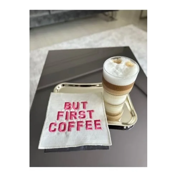 Linda Mia But First Coffee Desenli Kokteyl Peçete