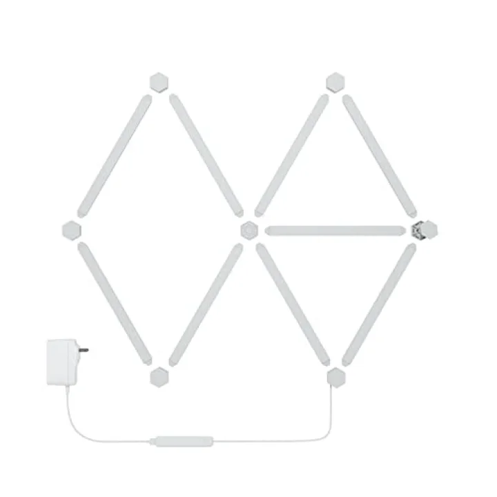 Lines 60 Derece Başlangıç ​​Seti, 9 Adet Akıllı RGBW LED Işık Çubuğu – Modüler Wi-Fi İç Mekan Duvar Aydınlatması (16 Milyon Renk), Alexa, Google ve Apple ile Uyumlu