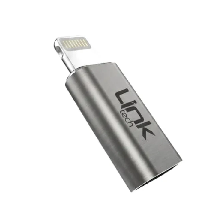 LinkTech Type-C to Lightning Dönüştürücü Adaptör, USB 3.1 Hızlı Şarj (3A) ve 5 Gbps Veri Aktarımı, iPhone ve iPad Uyumlu Kompakt Şarj Çevirici (Gri)