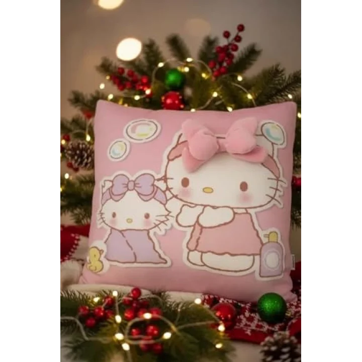 Lisanslı Hello Kitty 3D Baskı Kare Yastık, 2022044410100