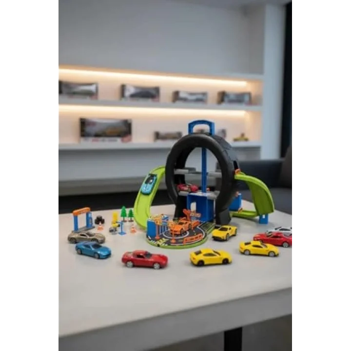 Lisanslı Mini Araba Seti 4lü – Lastik İzli Pistli Yarış Oyuncak Seti