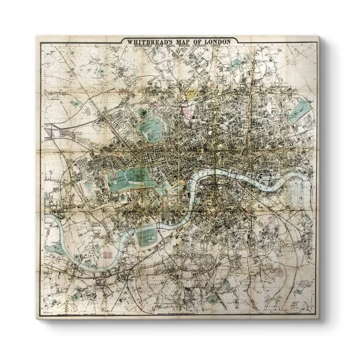 Londra Haritası Kanvas Tablo 40 x 40