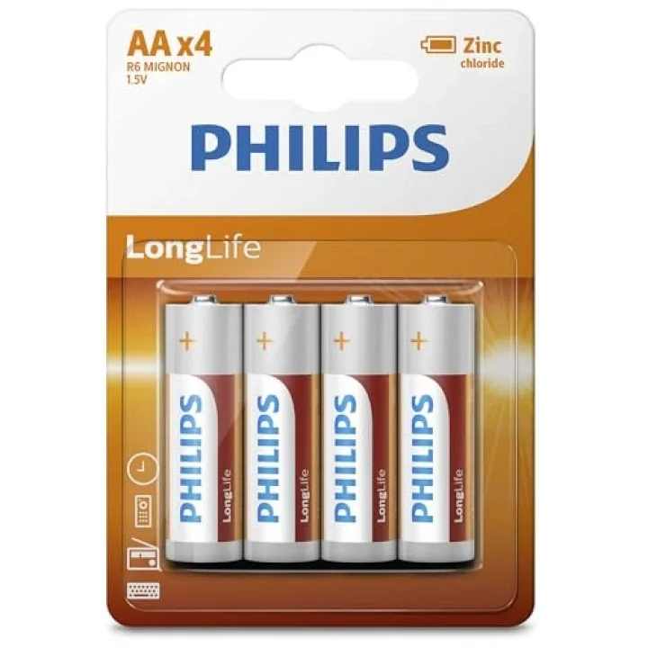 Longlife Çinko Pil AA X4 (R6L4B/10)