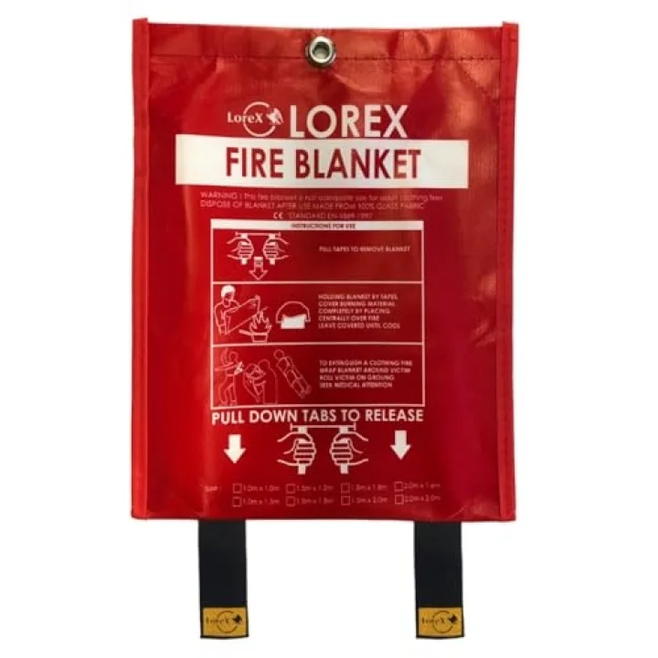 LOREX LR-FB1010CP Premium Serisi 100cm x 100cm Çantalı Yangın Battaniyesi