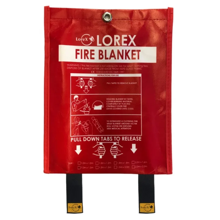 LOREX LR-FB1010CP Premium Serisi 100cm x 100cm Çantalı Yangın Battaniyesi