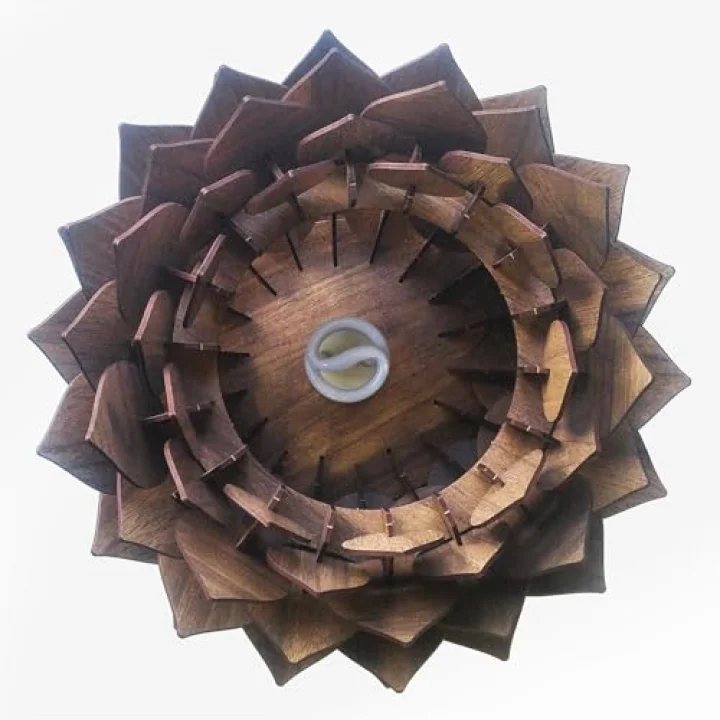 Lotus Ahşap Avize 4 renk Modern Bohem Rustik Avize Tekli Sarkıt Lamba Butik Otantik Aydınlatma Cafe Salon Mutfak Yemek Masası Hol Antre