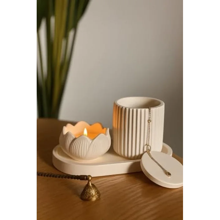 Lotus Form Dekoratif Set – Minimalist & Şık Tasarım (4 Parça)