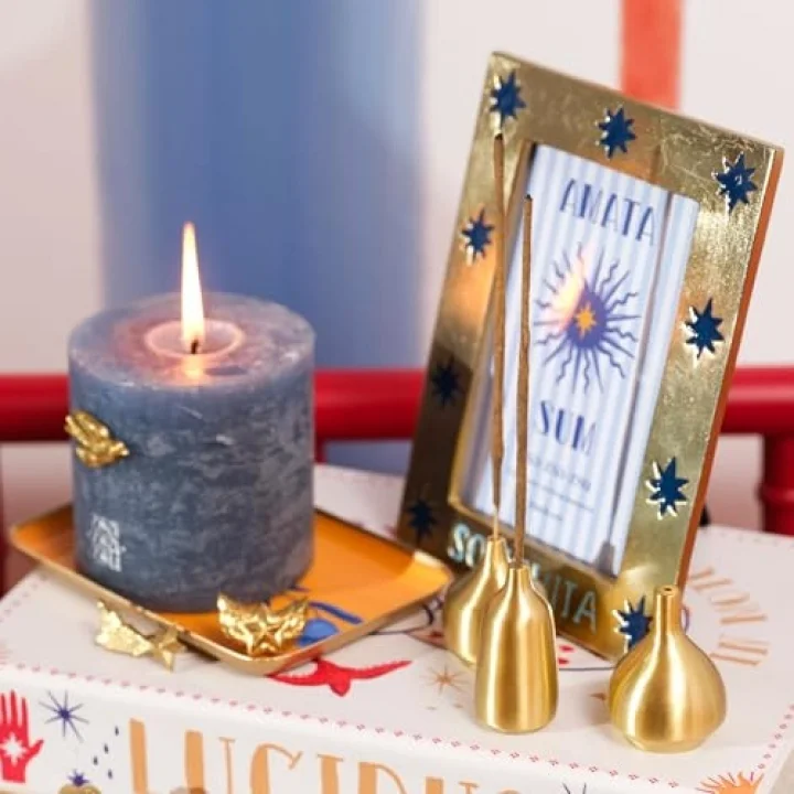 Lotus Mat Altın Tütsü Tutucu