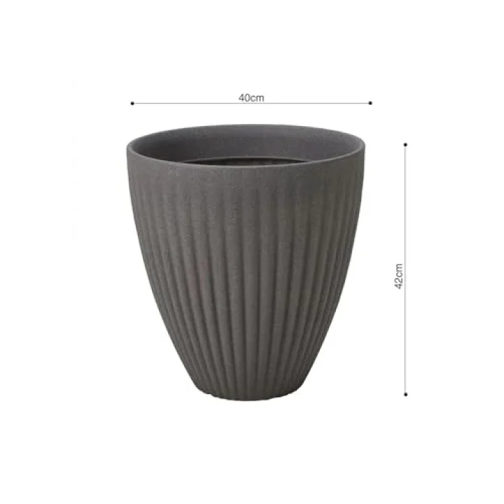 Lotus Plastik Saksı Antrasit Çap 40Cm Yükseklik 42Cm