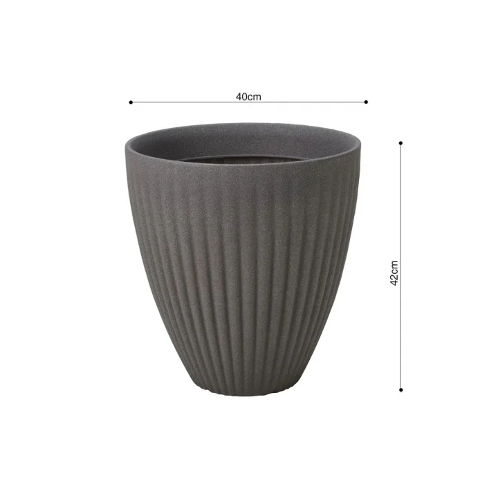 Lotus Plastik Saksı Antrasit Çap 40Cm Yükseklik 42Cm