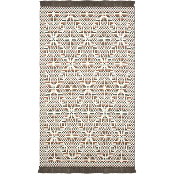 Lovely Turuncu Kilim Halı Çift Taraflı Makinede Yıkanabilir Banyo Mutfak Balkon Kilimi