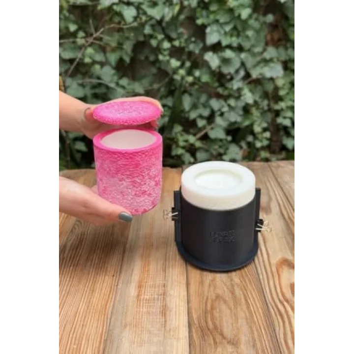LOYA 2 Dairesel Kapaklı Kasnaklı Silikon Kap Kalıbı