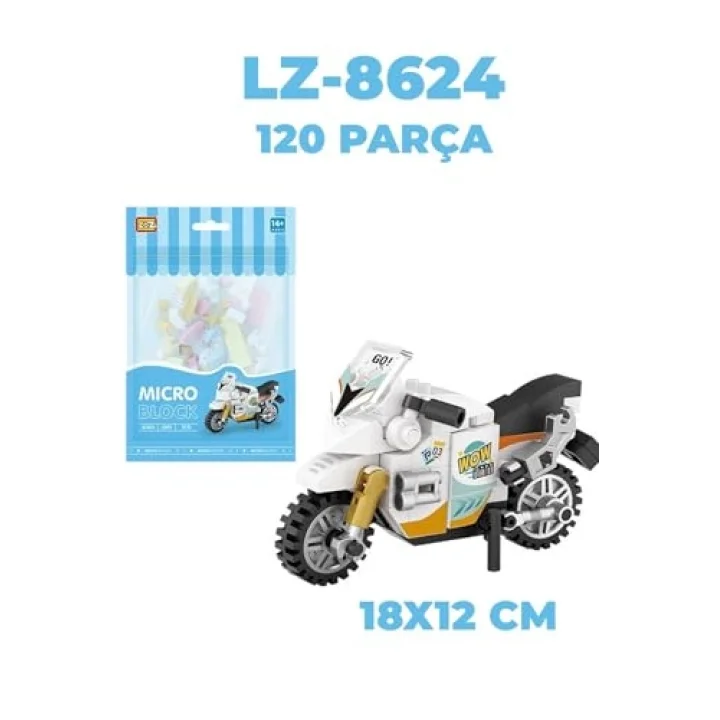 Loz Micro Block 2li Yarış Seti Araba Motor 2 Farklı Model Dekoratif Oyuncak Yapım Seti Yapı Blok Seti
