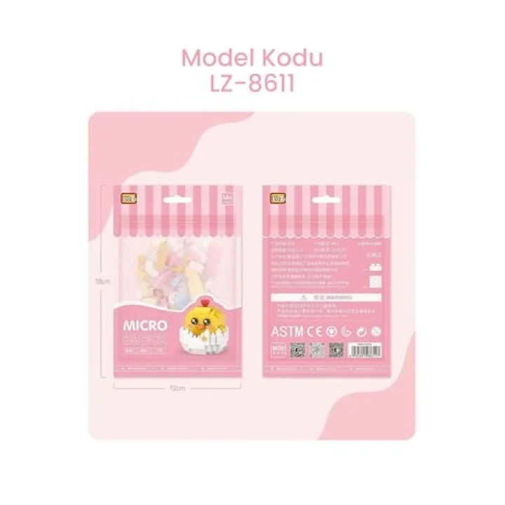 Loz Micro Block 4lü Sevimli Hayvan Seti 4 Farklı Model Dekoratif Oyuncak Yapım Seti Yapı Blok Seti