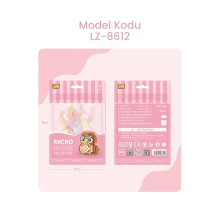 Loz Micro Block 4lü Sevimli Hayvan Seti 4 Farklı Model Dekoratif Oyuncak Yapım Seti Yapı Blok Seti