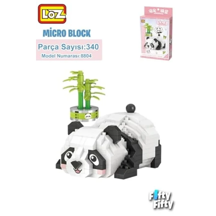 Loz Micro Block Serisi Panda 340 Parça Oyuncak Yapım Seti FFLZ-8804