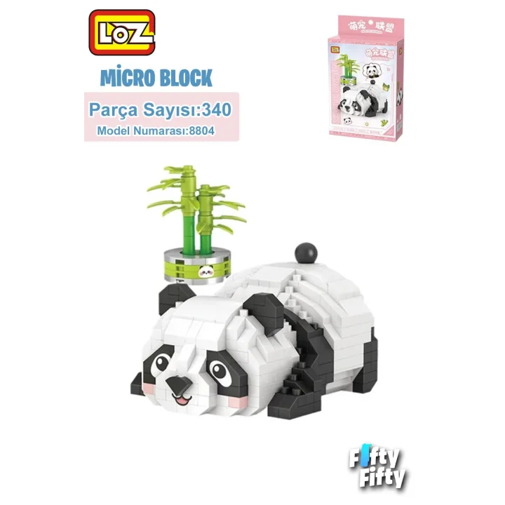 Loz Micro Block Serisi Panda 340 Parça Oyuncak Yapım Seti FFLZ-8804